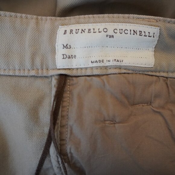 Brunello Cucinelli Monili Jeans Khaki Twill Denim Wide Leg High Waist Size 8 - Picture 10 of 12